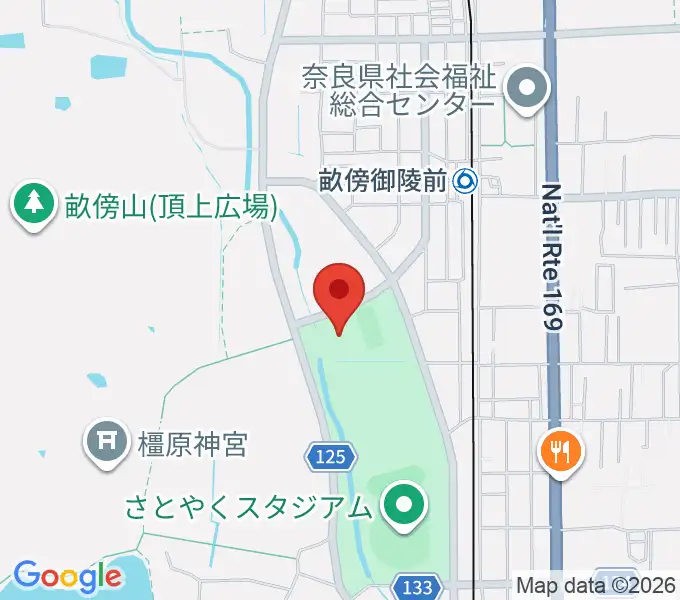 ジェイテクトアリーナ奈良の地図