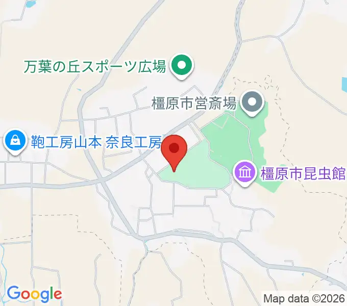 橿原市香久山体育館の地図