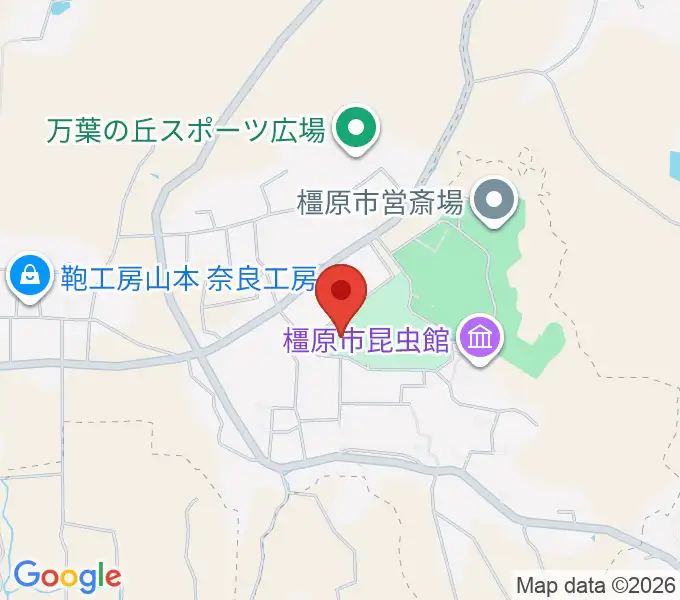 橿原市香久山体育館の地図