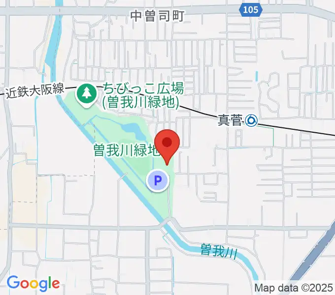 曽我川緑地体育館の地図