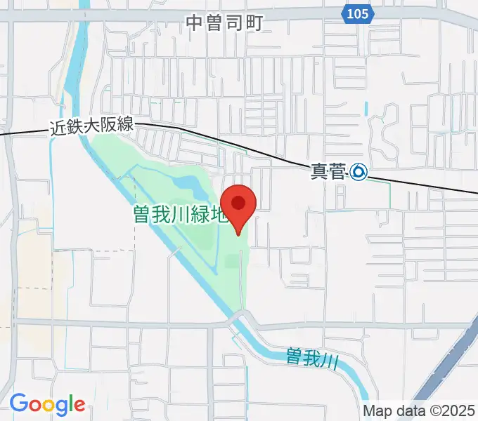 曽我川緑地体育館の地図