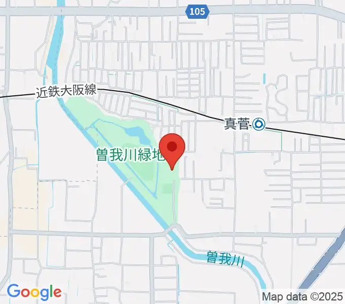 曽我川緑地体育館の地図