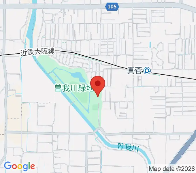 曽我川緑地体育館の地図