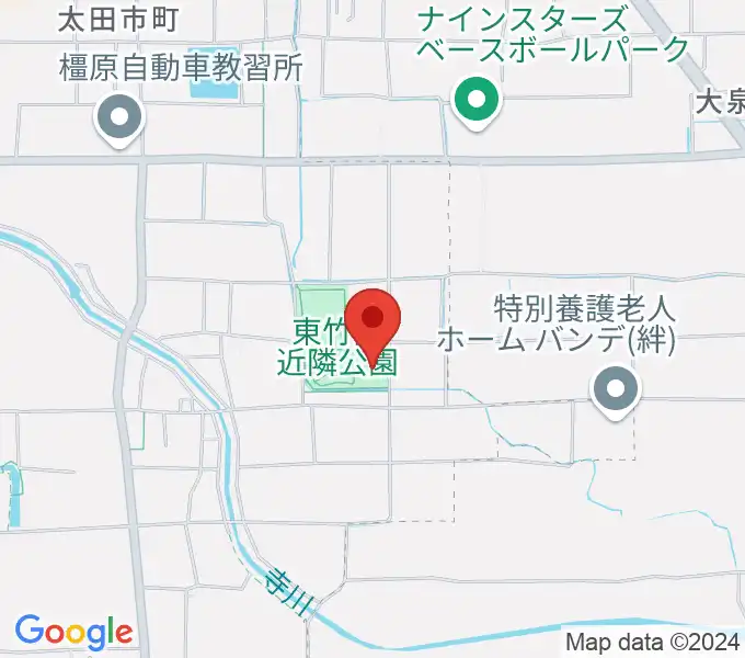 橿原市ひがしたけだドームの地図