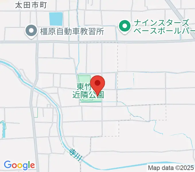橿原市ひがしたけだドームの地図