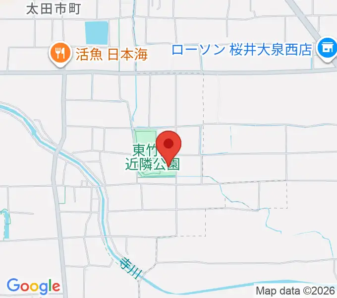 橿原市ひがしたけだドームの地図