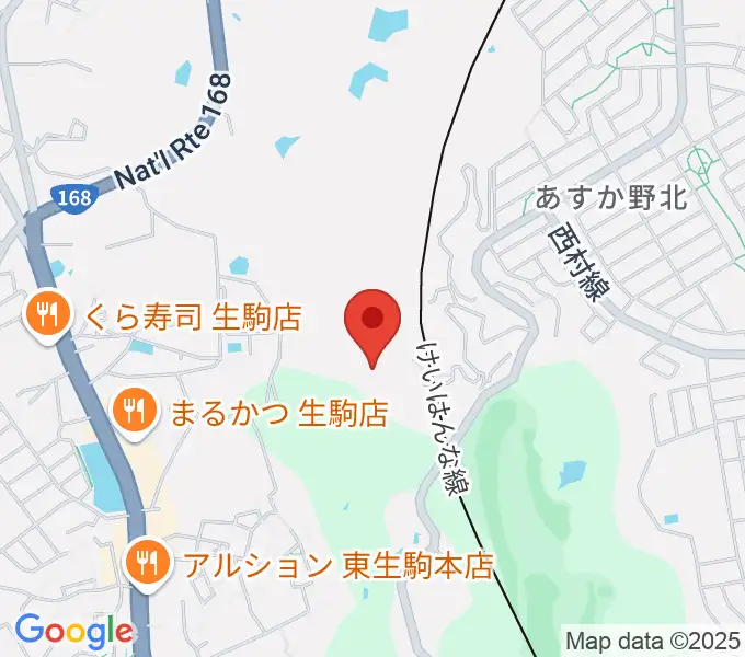 生駒市体育協会総合S.C.体育館の地図