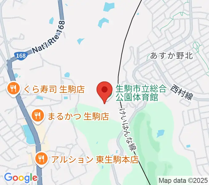 生駒市体育協会総合S.C.体育館の地図