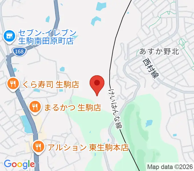 生駒市体育協会総合S.C.体育館の地図
