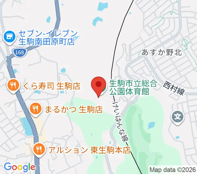 生駒市体育協会総合S.C.体育館の地図