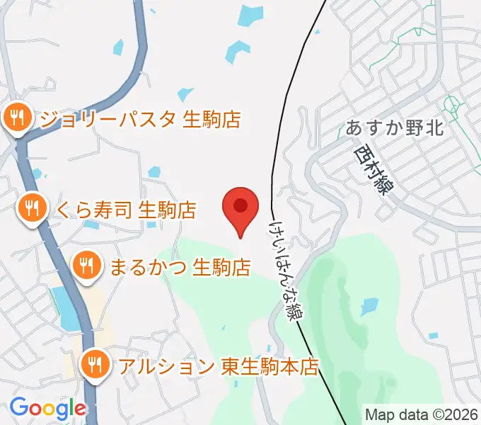 生駒市体育協会総合S.C.体育館の地図