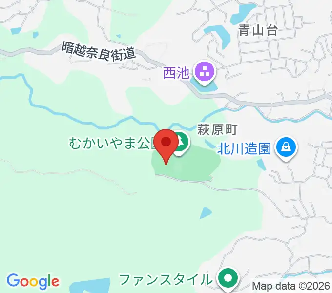 むかいやま公園体育館の地図