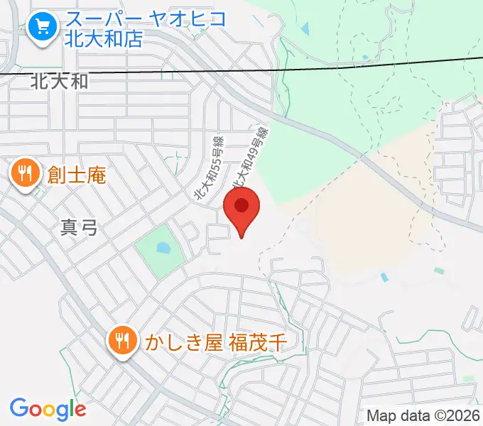 北大和体育施設体育館の地図