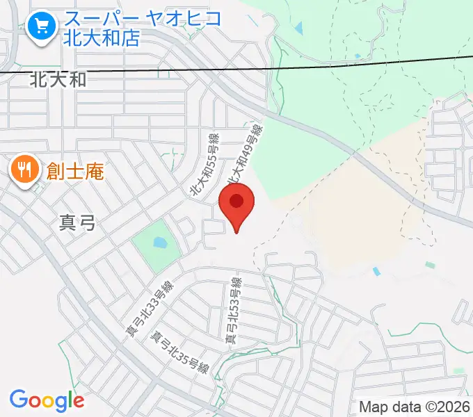 北大和体育施設体育館の地図