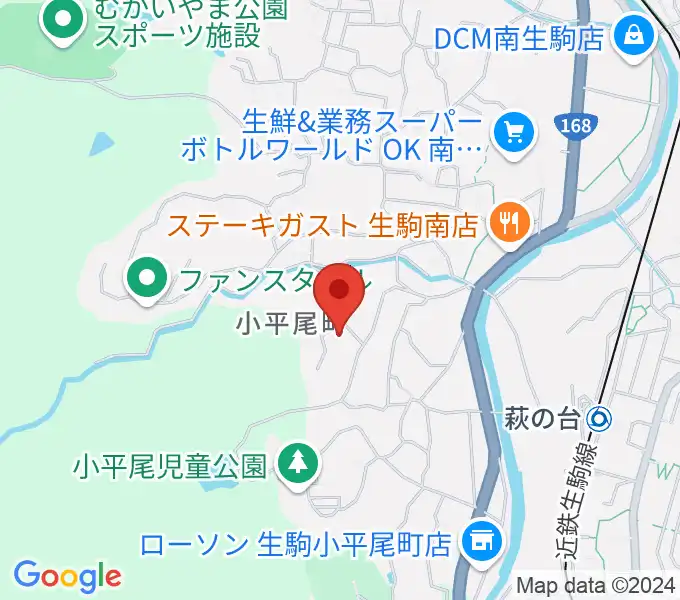 生駒市立小平尾南体育館の地図