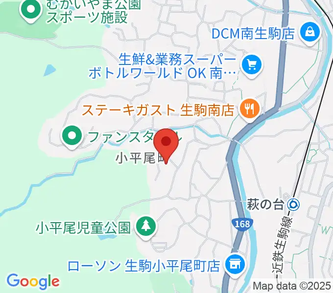 生駒市立小平尾南体育館の地図