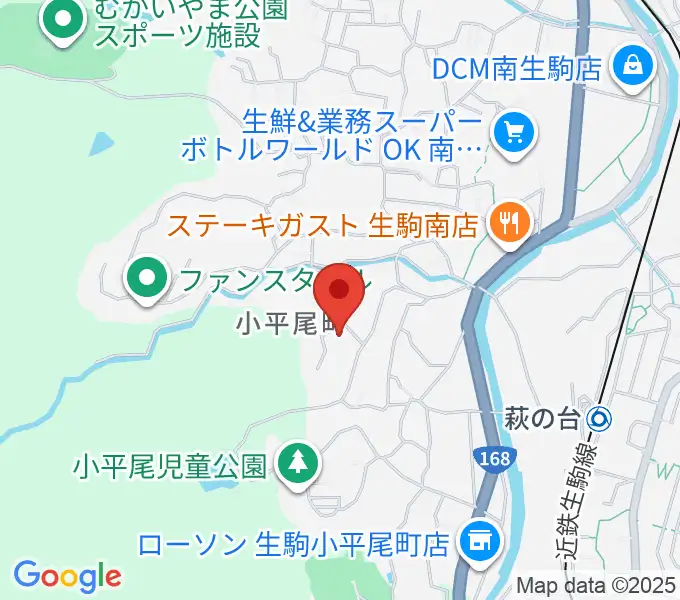生駒市立小平尾南体育館の地図