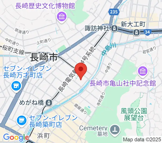 長崎市民体育館 の地図