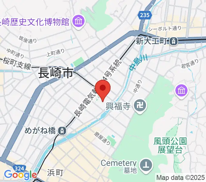 長崎市民体育館 の地図