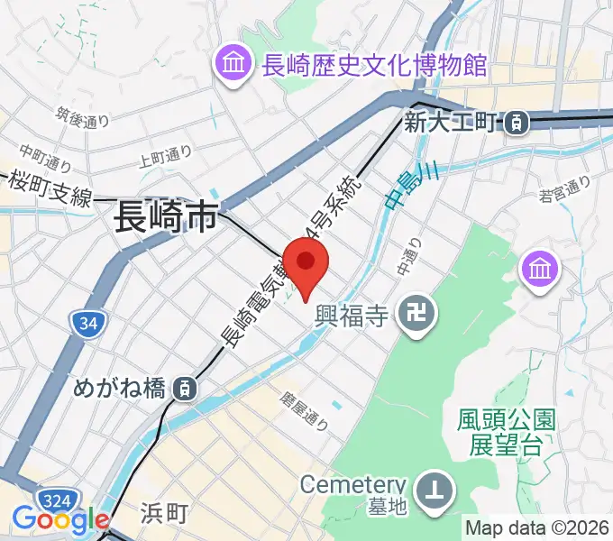 長崎市民体育館 の地図