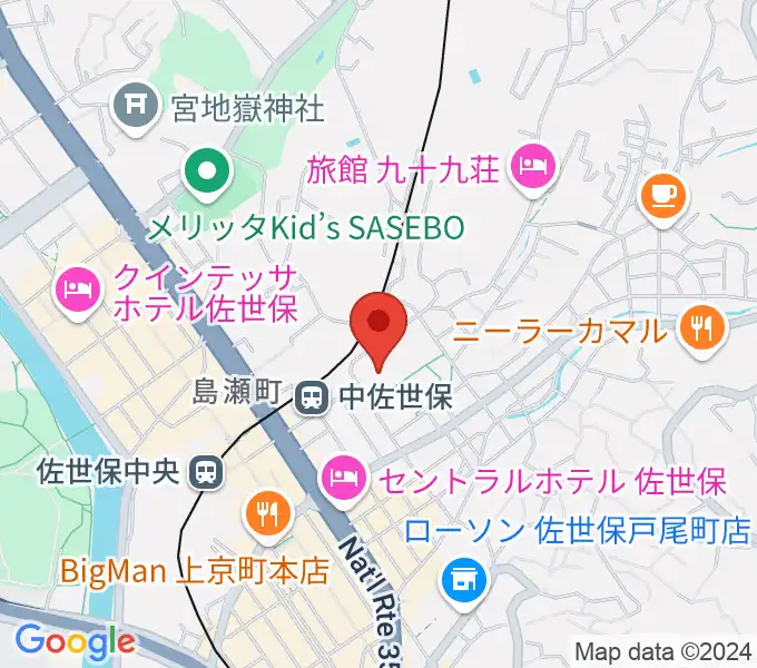 佐世保市体育文化館の地図