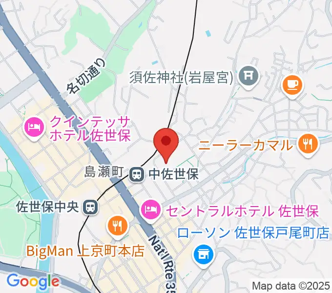 佐世保市体育文化館の地図