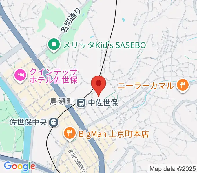佐世保市体育文化館の地図