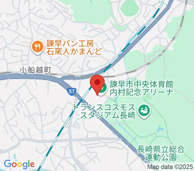 諫早市中央体育館・内村記念アリーナの地図