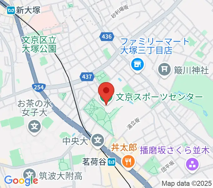 文京スポーツセンターの地図