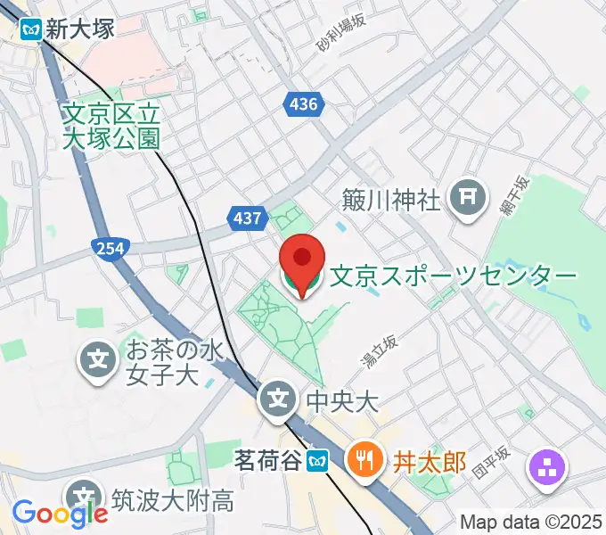 文京スポーツセンターの地図