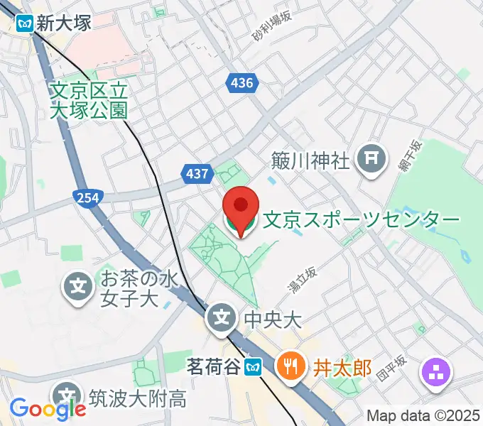 文京スポーツセンターの地図