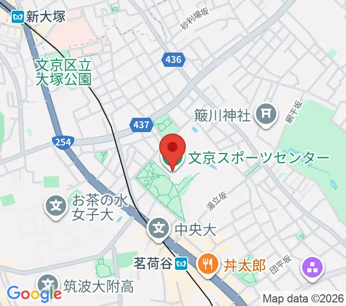 文京スポーツセンターの地図