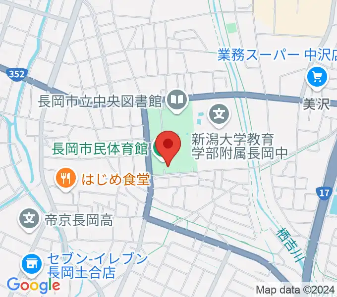 長岡市市民体育館の地図