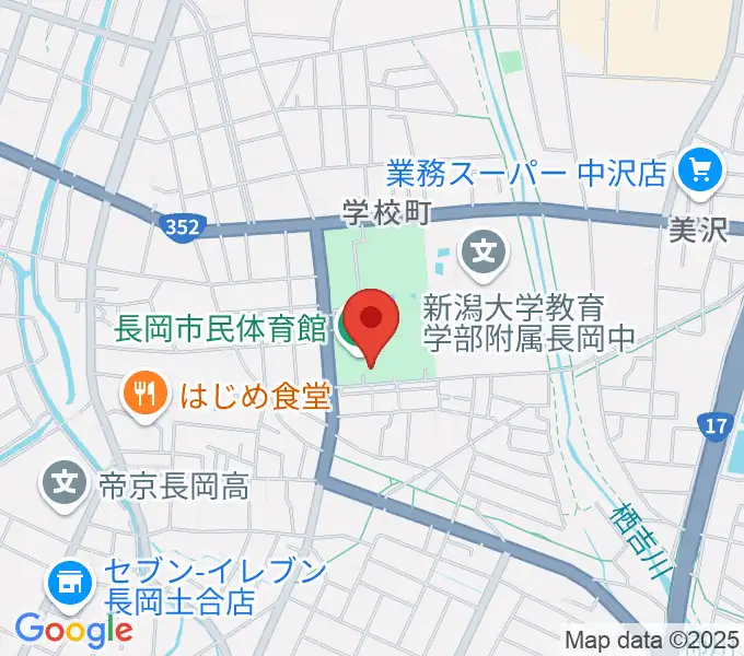 長岡市市民体育館の地図