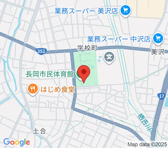 長岡市市民体育館の地図