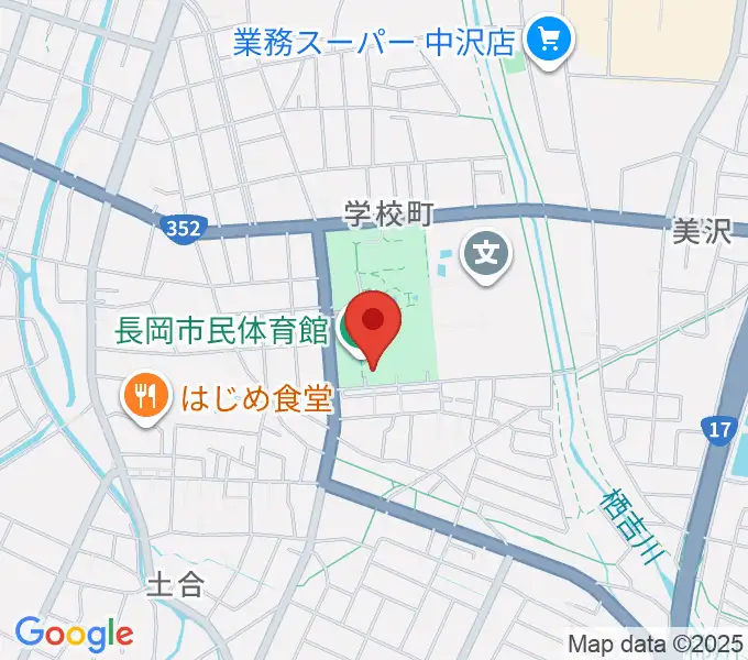 長岡市市民体育館の地図