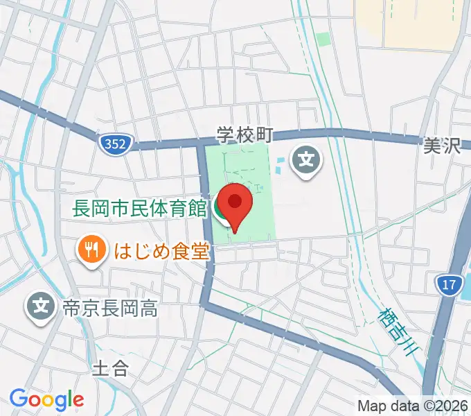 長岡市市民体育館の地図