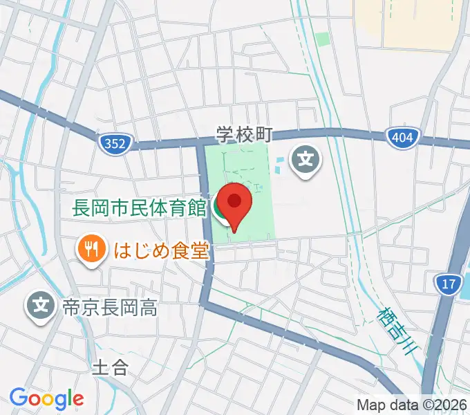長岡市市民体育館の地図