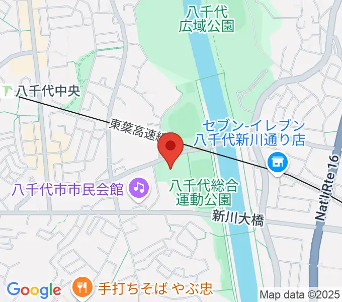 八千代市市民体育館の地図