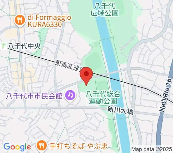 八千代市市民体育館の地図