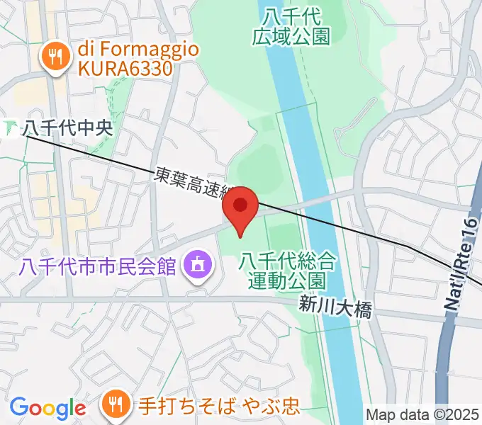 八千代市市民体育館の地図