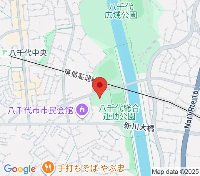 八千代市市民体育館の地図