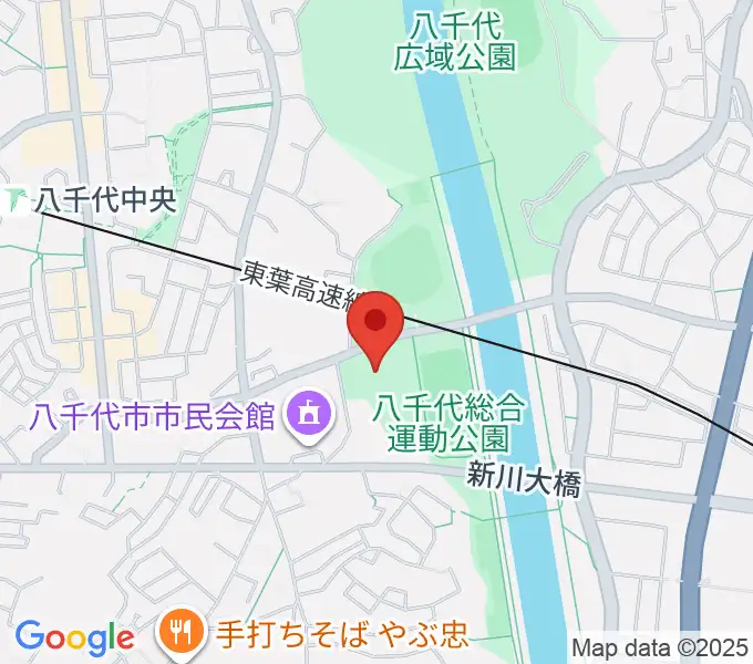 八千代市市民体育館の地図