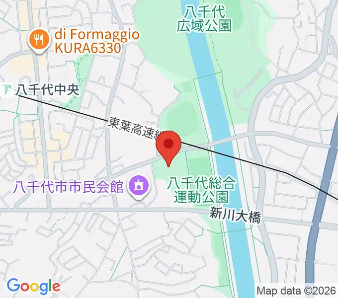 八千代市市民体育館の地図