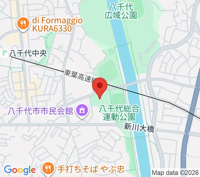 八千代市市民体育館の地図