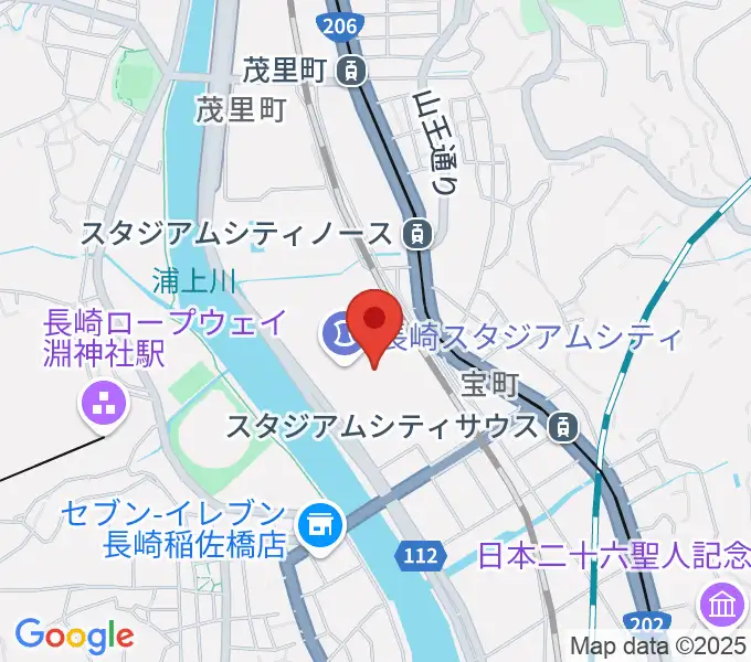 ピーススタジアムの地図