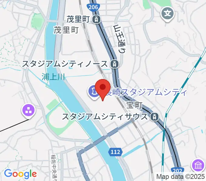 ピーススタジアムの地図