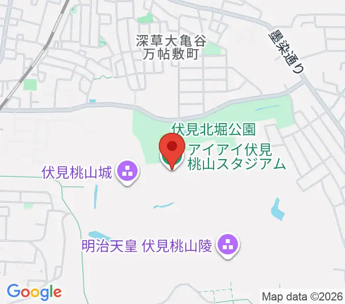 アイアイ伏見桃山スタジアムの地図