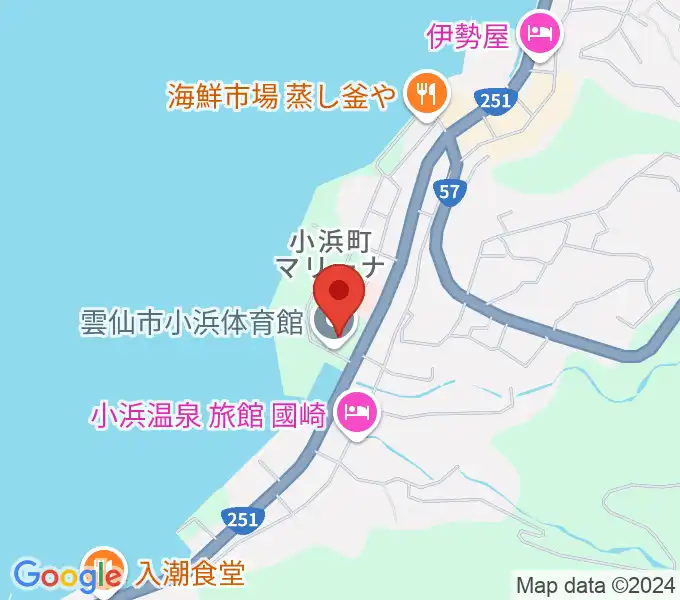 雲仙市小浜体育館の地図