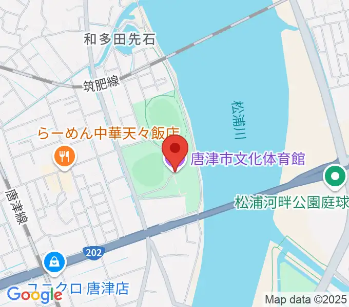 唐津市文化体育館の地図